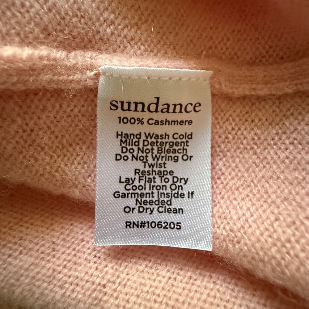 Sundance Gisella 100% Cashmere Pink Sweater Size XL - Picture 9 of 11